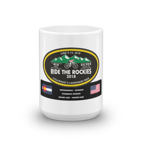 Ride The Rockies 2018, CO - Oval Trophy Mug