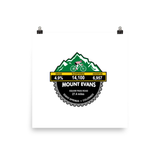 MOUNT EVANS - Idaho Springs, CO  Photo paper poster