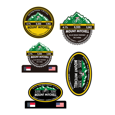 Mount Mitchell - Yancey County, NC Stickers