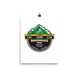 Independence Pass - Leadville, CO Photo paper poster