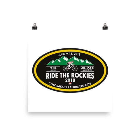 Ride The Rockies 2018, CO - Oval Photo paper poster